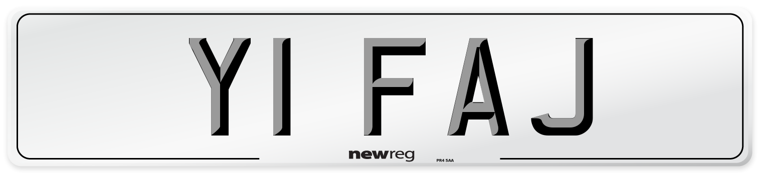 Y1 FAJ Number Plate from New Reg